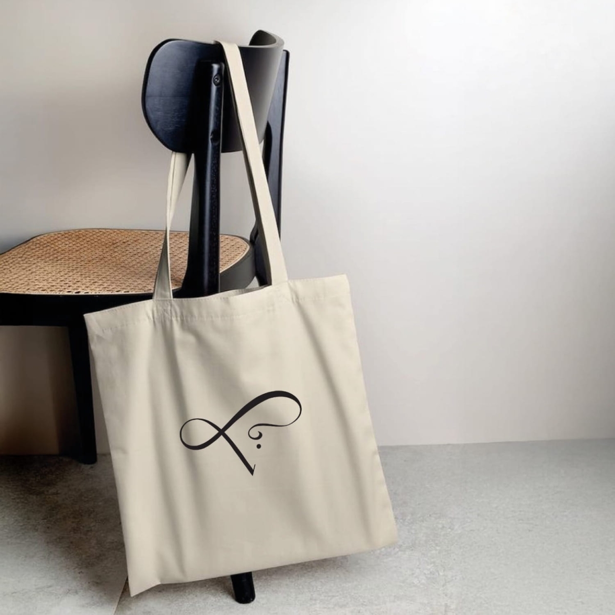 Torba bawełniana EKO z logo wykonana z grubej, naturalnej bawełny